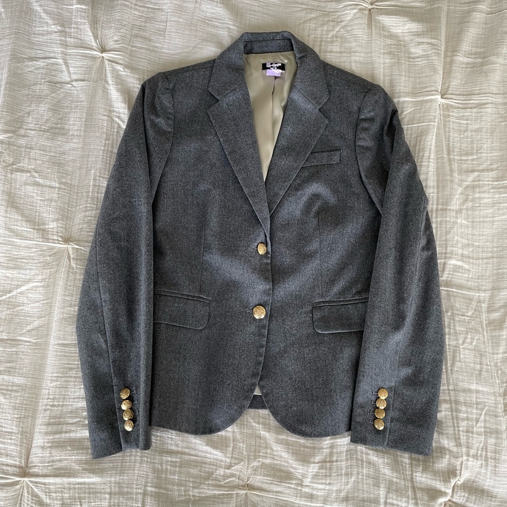Jcrew womens grey wool blazer, size 4